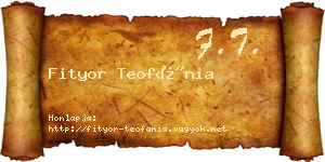 Fityor Teofánia névjegykártya